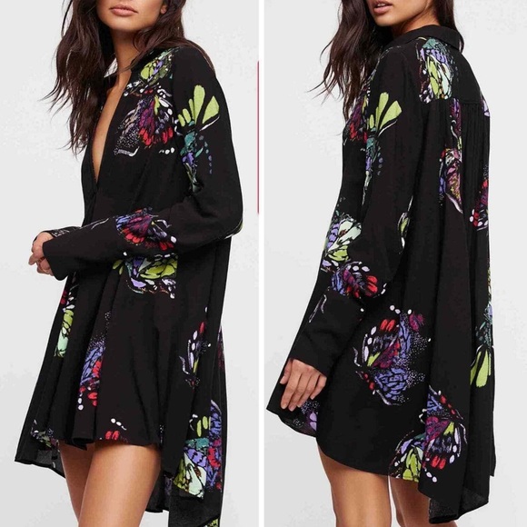 Free People Tops - Free People Field of Butterflies Tunic Sz S